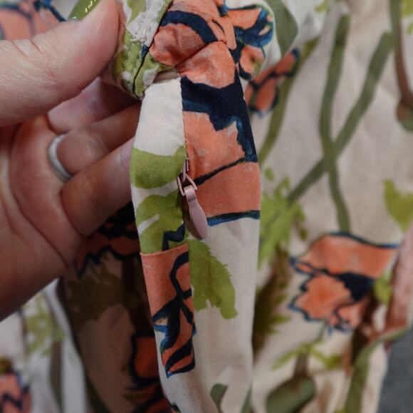 Tory Burch Dress Womens 4 Derrick Poplin Shirt Dress Pink Poppies Bloom Floral - Picture 7 of 12